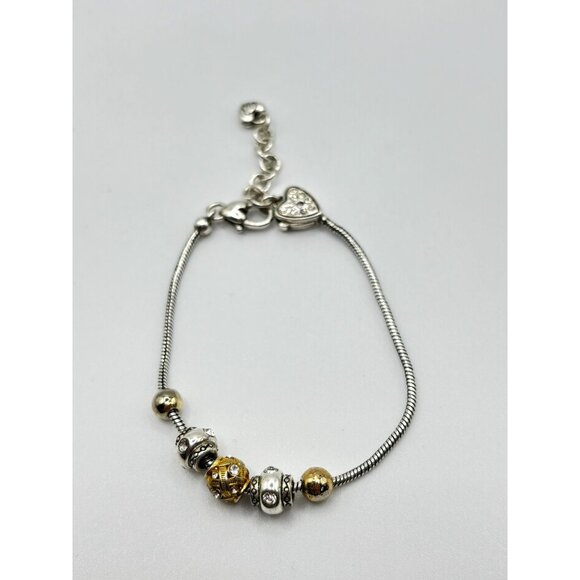 Brighton Bracelet With Heart & Beaded Charms Silver & Gold-Tone - Picture 2 of 9